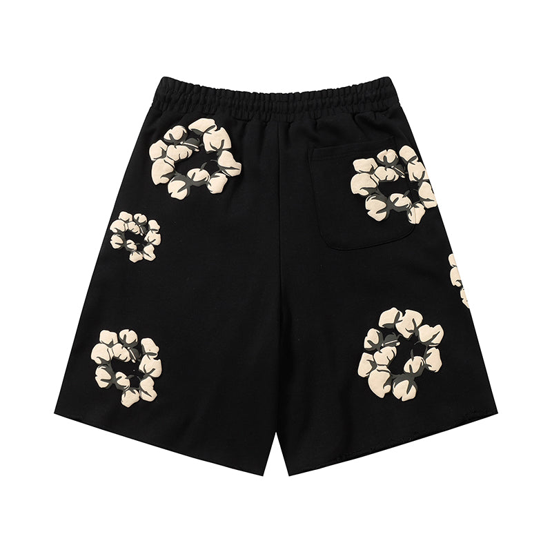 Denim Tears Shorts Yellow floral cotton