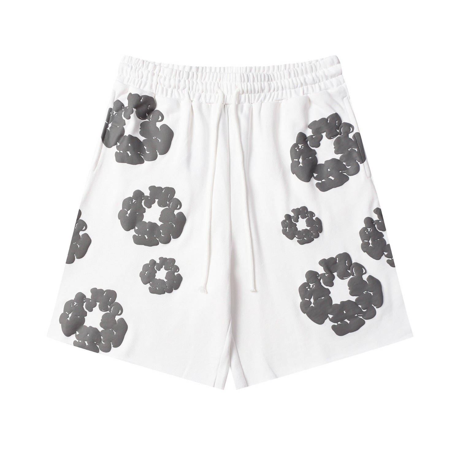 Denim Tears Outfit:T-shirt/Shorts (Separate Purchase Options) Puff Print Short Sleeve T-shirt Loose Couple Shorts Suit