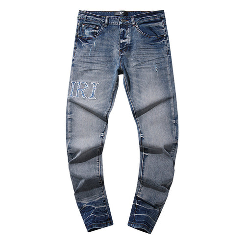 Amiri Jeans Embroidered Stretch Slim-Fit Jeans